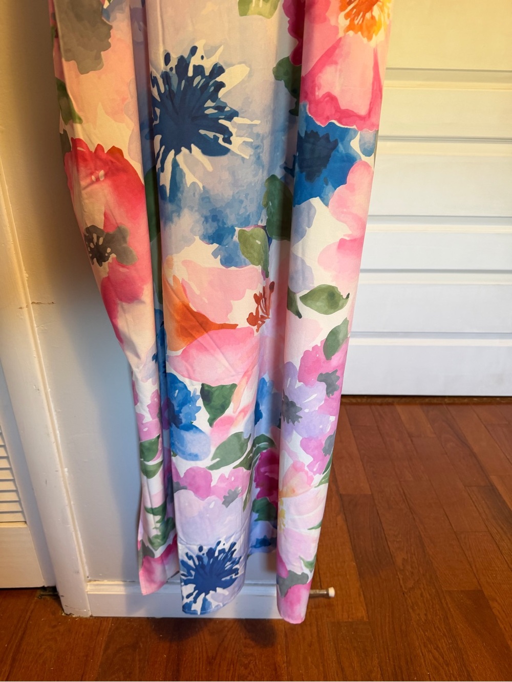 Floral Maxi Slip Dress w/ pockets and side slits - Pastel Multi - Picture 4 of 8